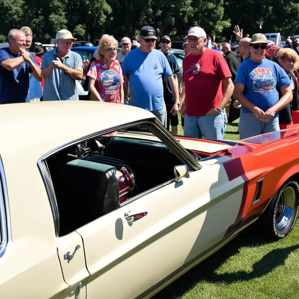 Car Enthusiasts at a Car Show