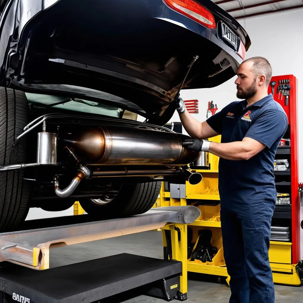 car exhaust installation