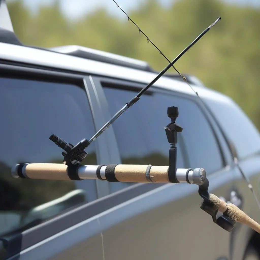 Window Mounted Car Fishing Pole Holder for Easy Access