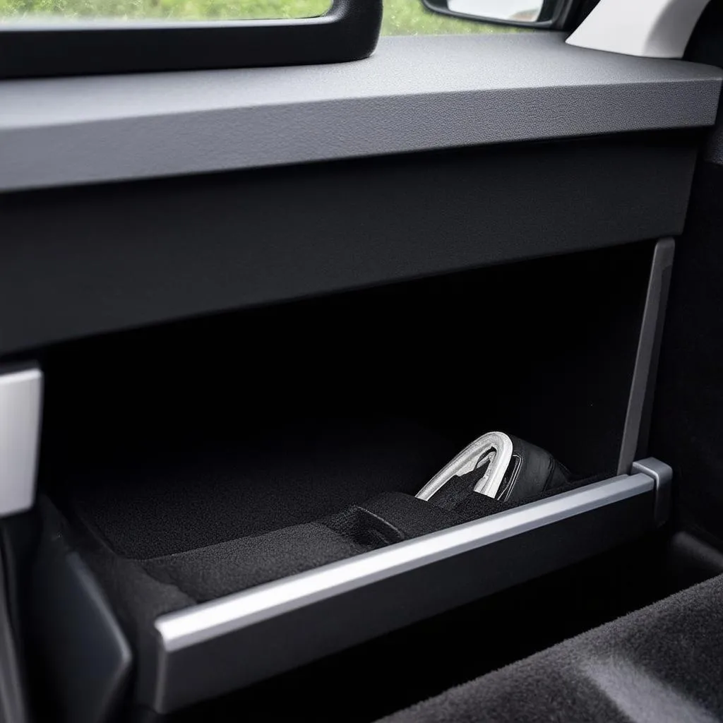 Car Glove Compartment with Hidden Feature