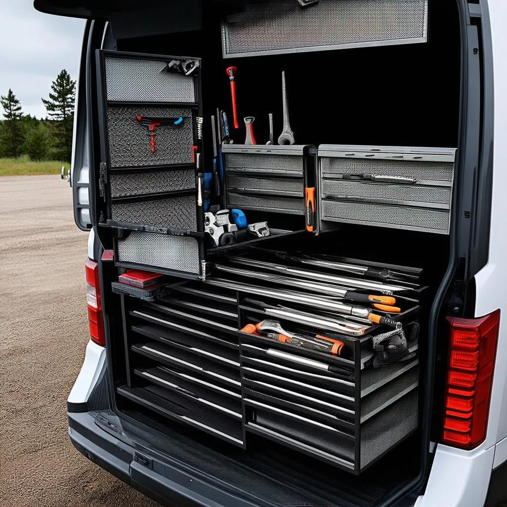 Organized Car Hauler Tool Box