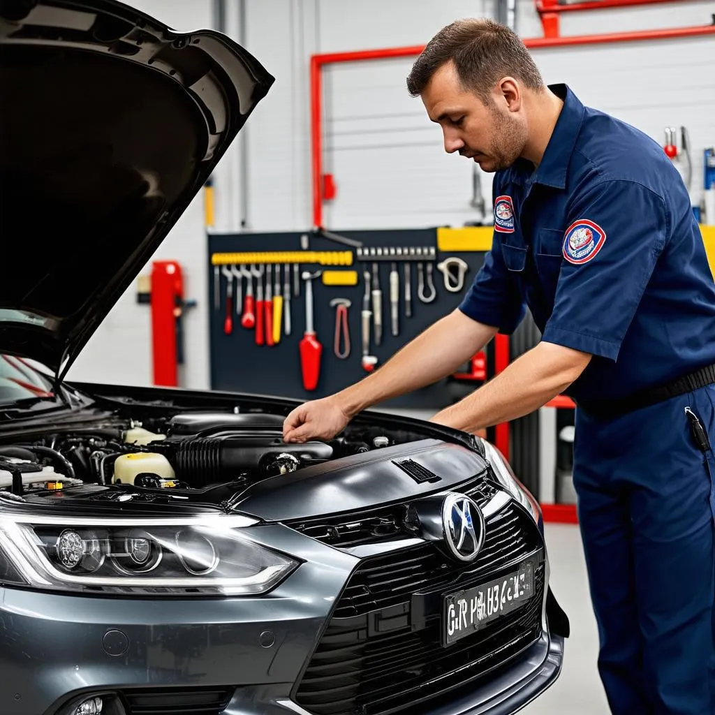 Car inspection in progress