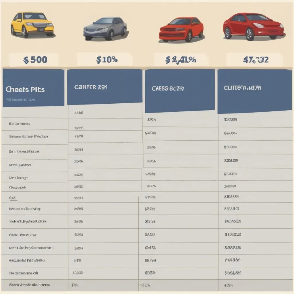 Granbury car insurance comparison table