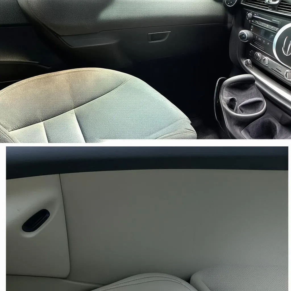 Car Interior Before and After Mobile Detailing