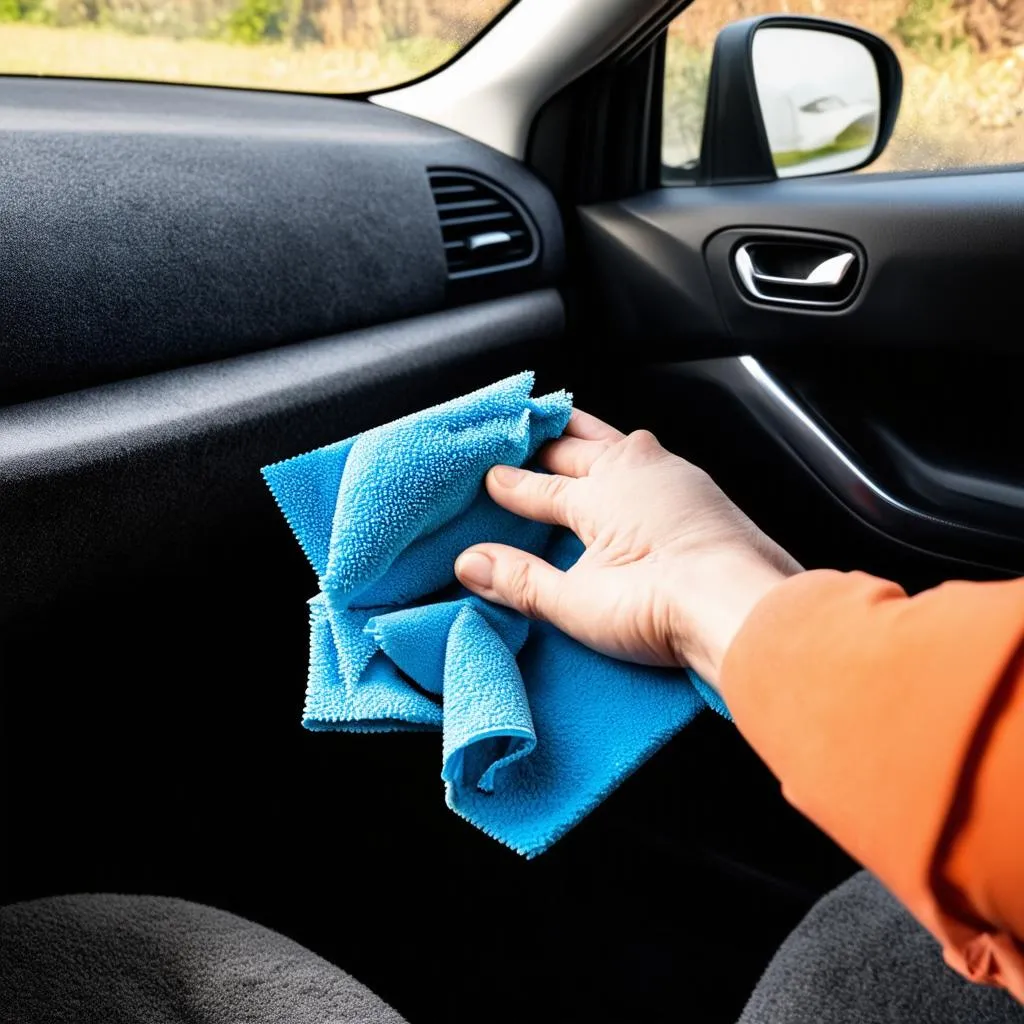 cleaning the car interior