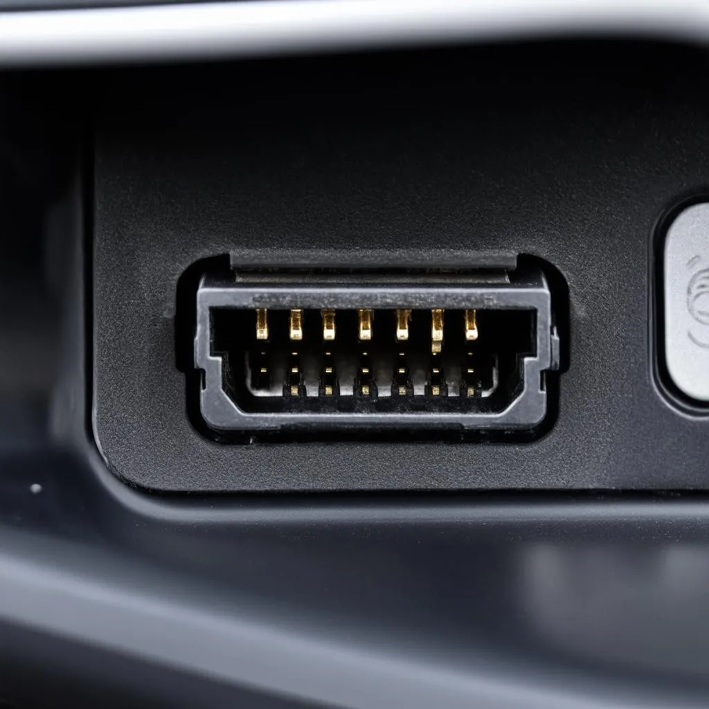 Car OBD Port Closeup