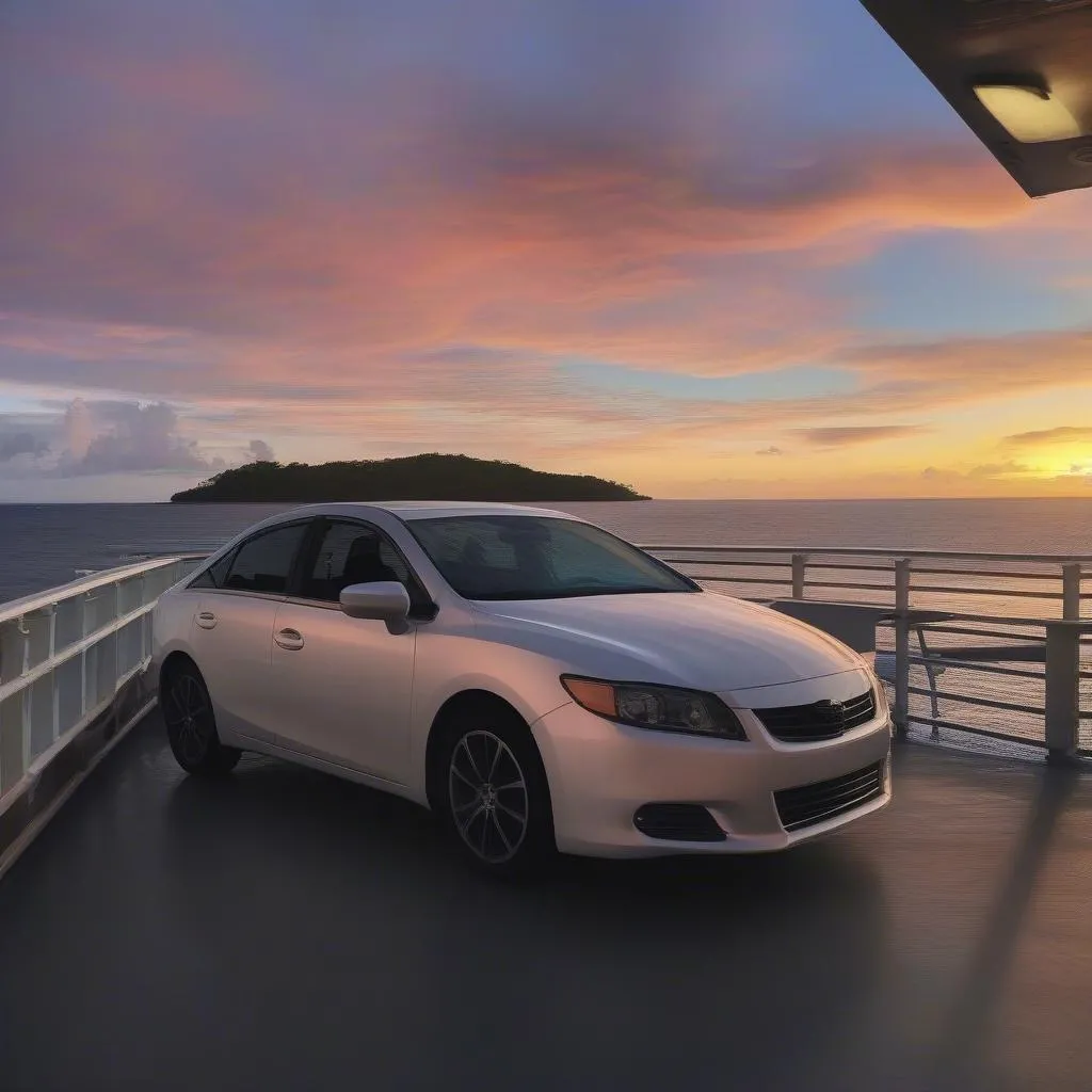 Car on a Ferry to Puerto Rico