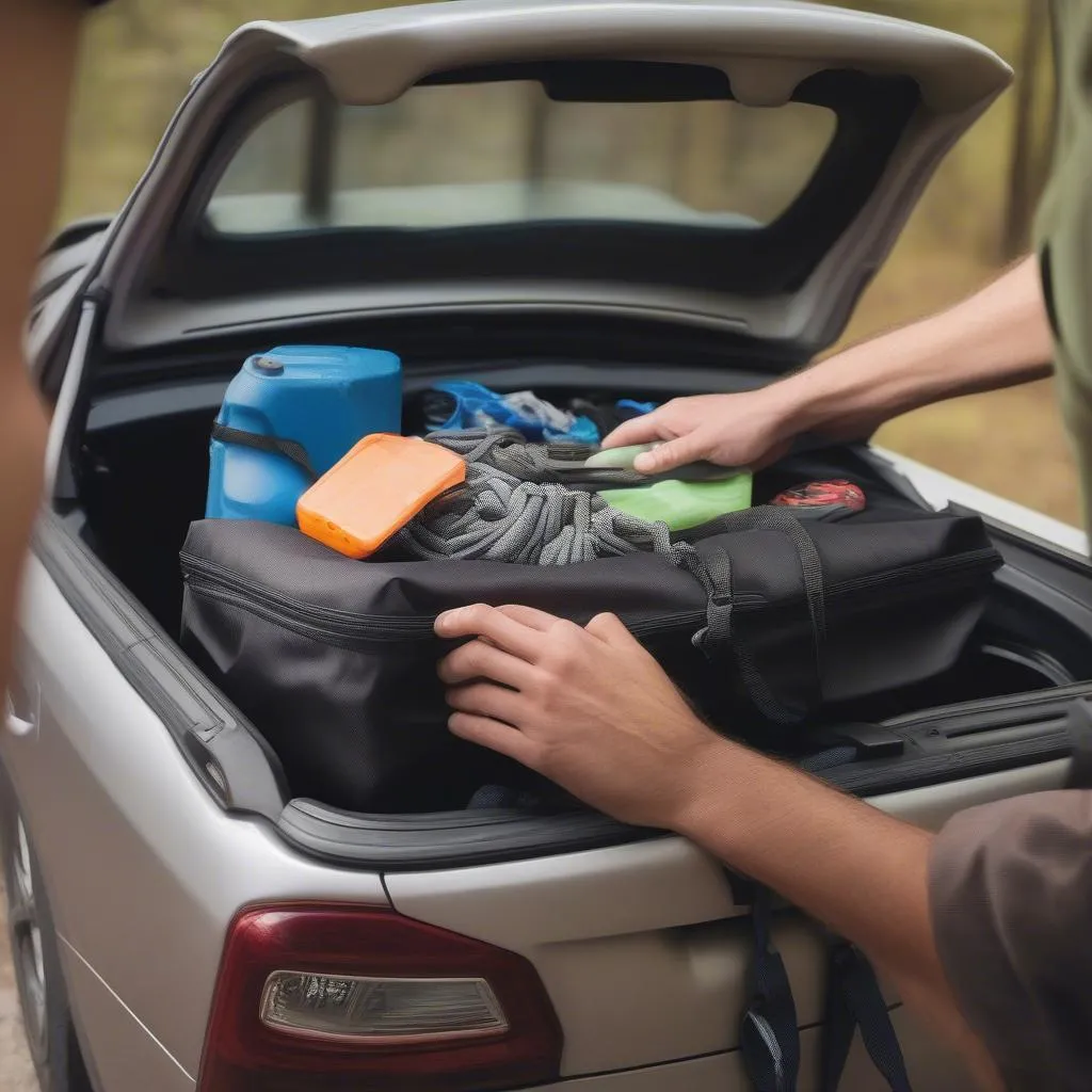 Packing a Car Roof Basket