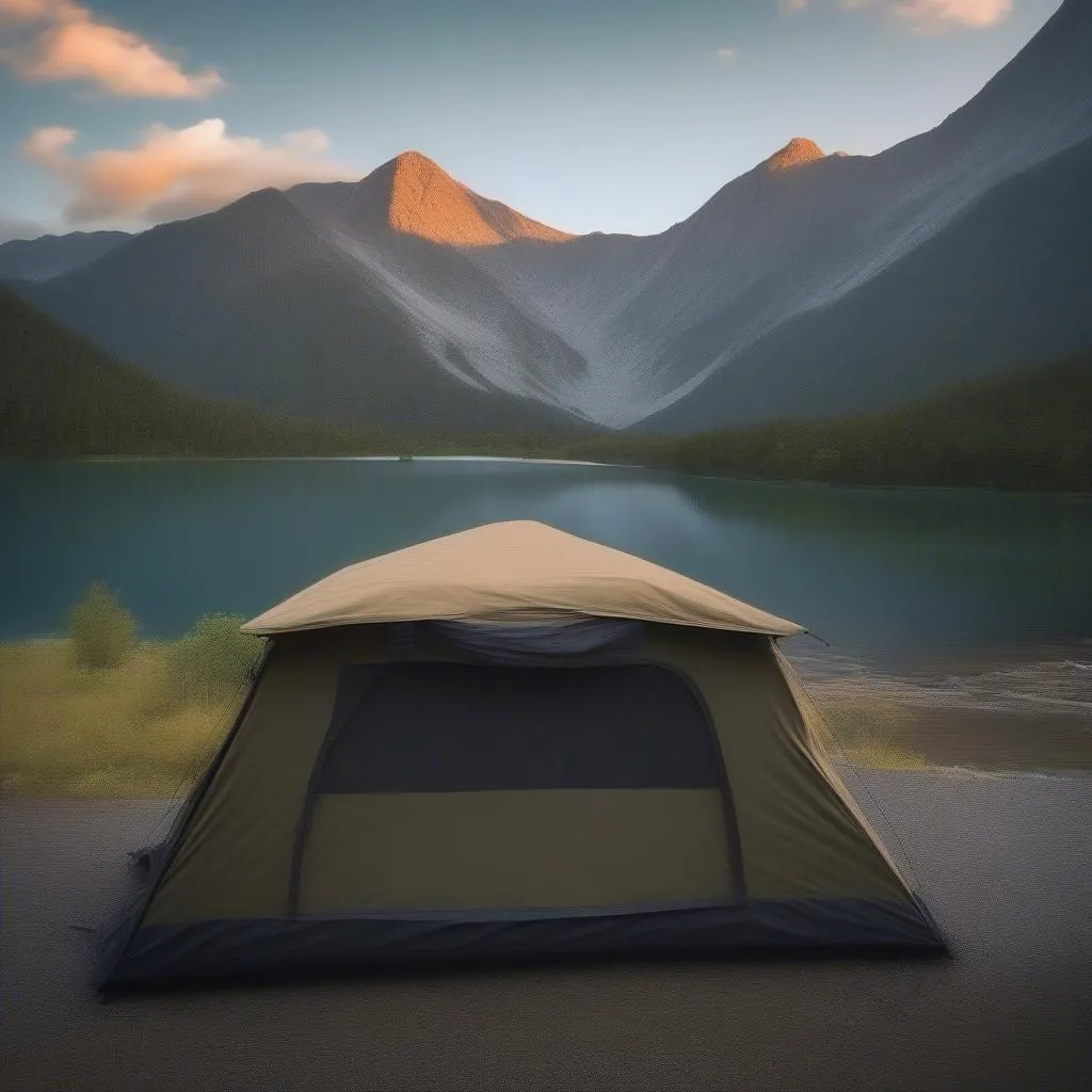 Stunning car roof tent camping landscape