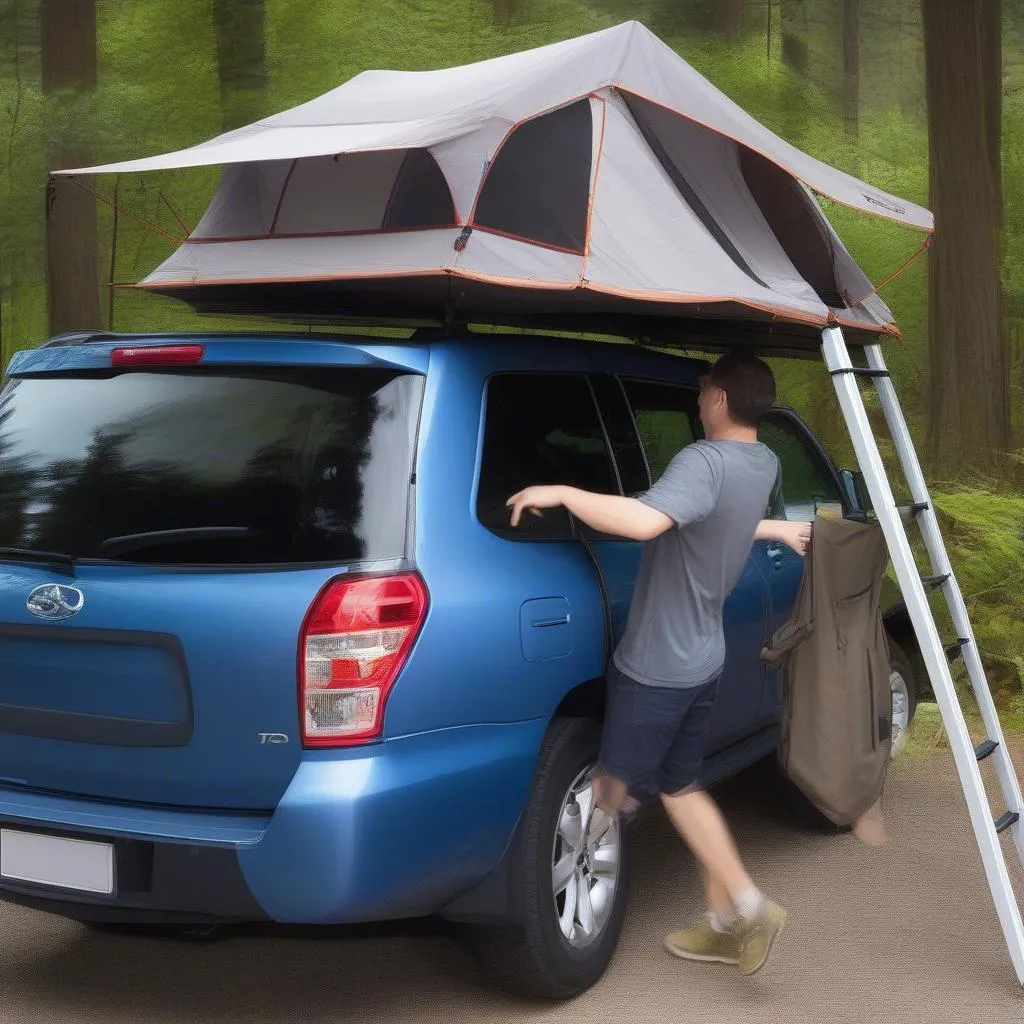 Step-by-step guide to setting up a car roof camper tent