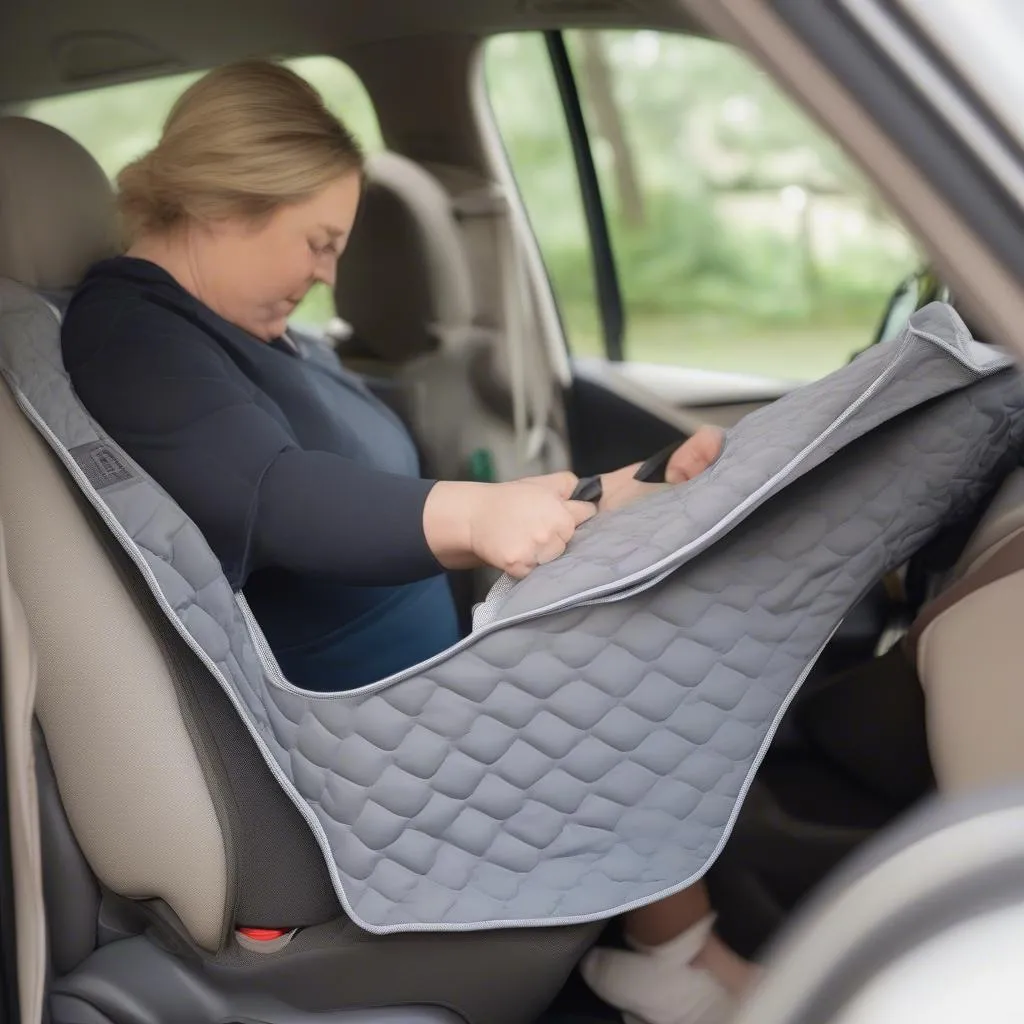 installing a waterproof car seat liner