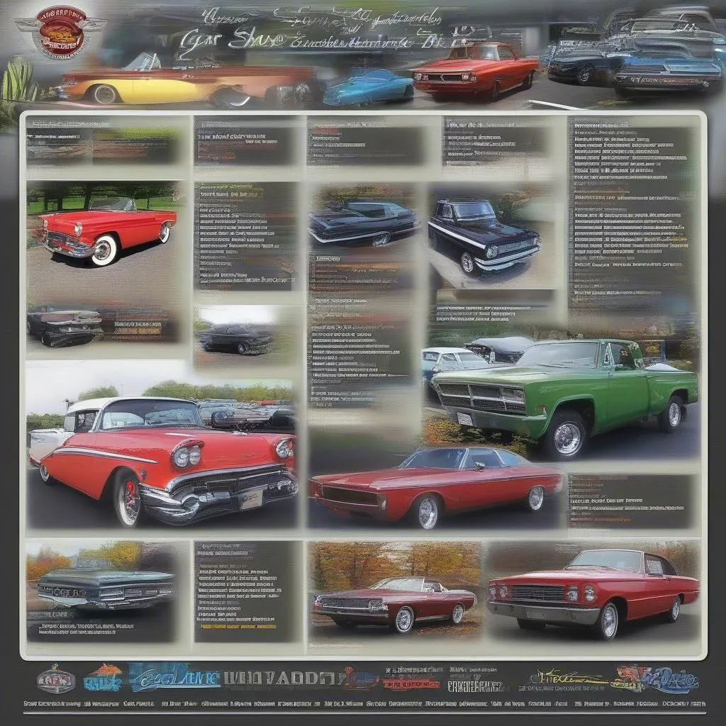 Car show calendar in CT showcasing upcoming events