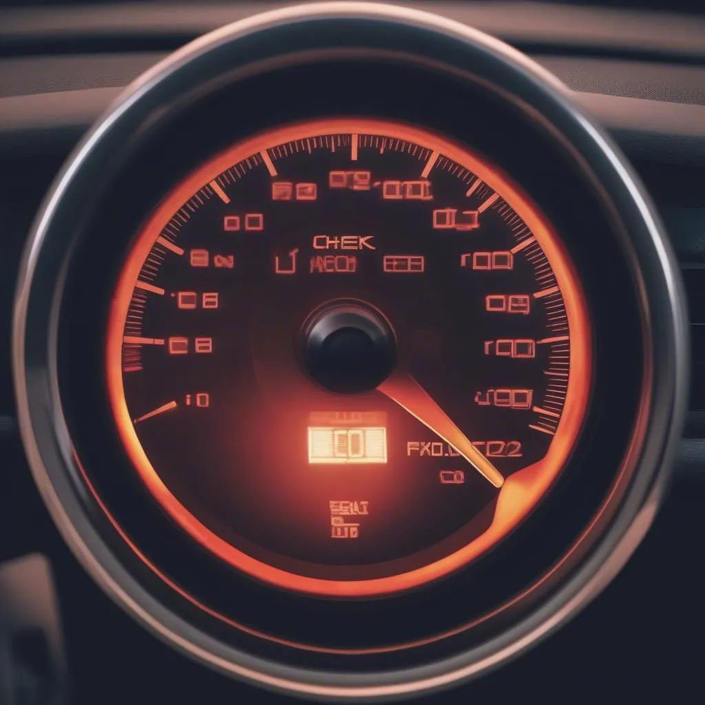 Car engine light on dashboard