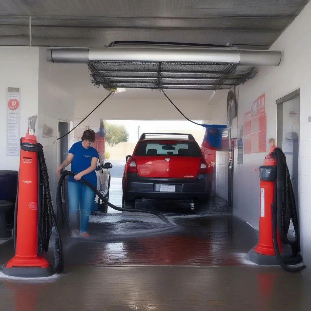 Car wash with free vacuum