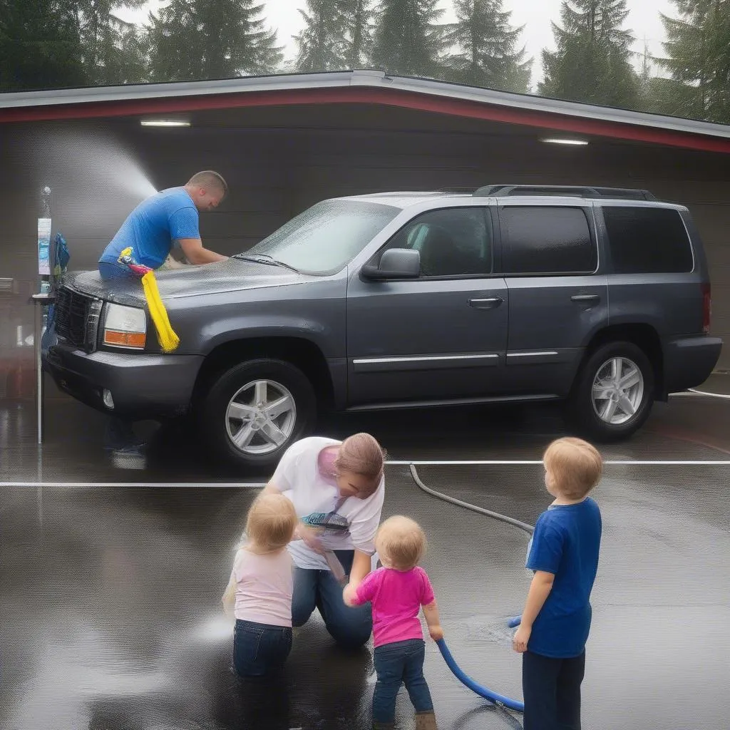 Car wash Puyallup WA, family fun, exterior and interior cleaning