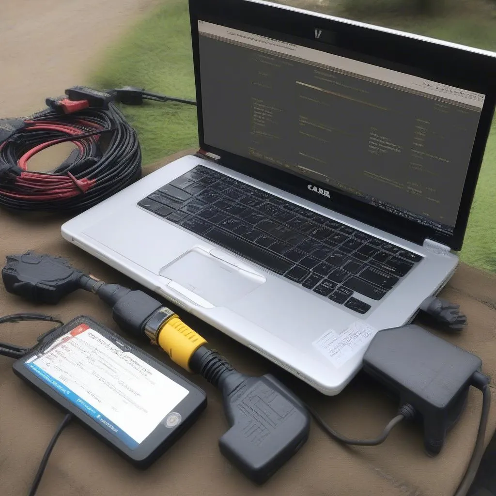 European Car Diagnostic Tool Connected to Laptop