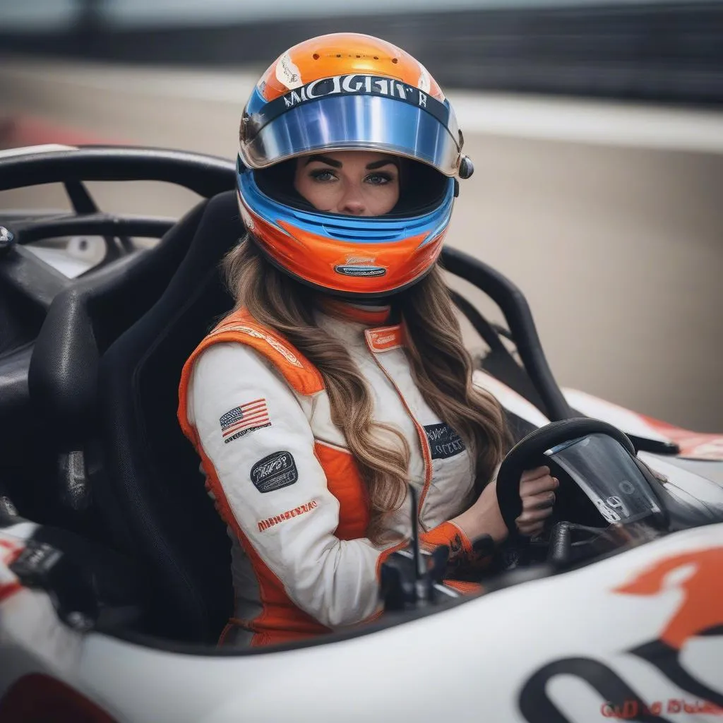 carly mcclellan carr in a racecar