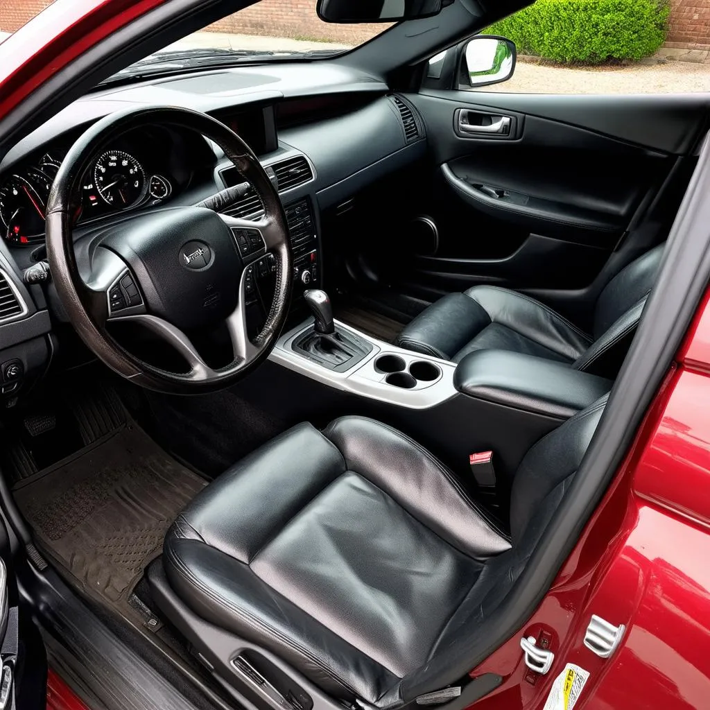 Clean car interior after being serviced at a carwash