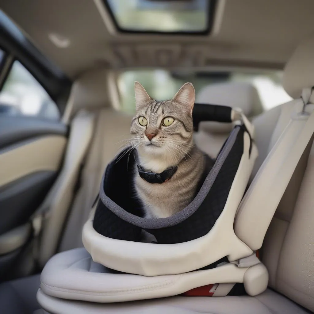 Cat in car carrier