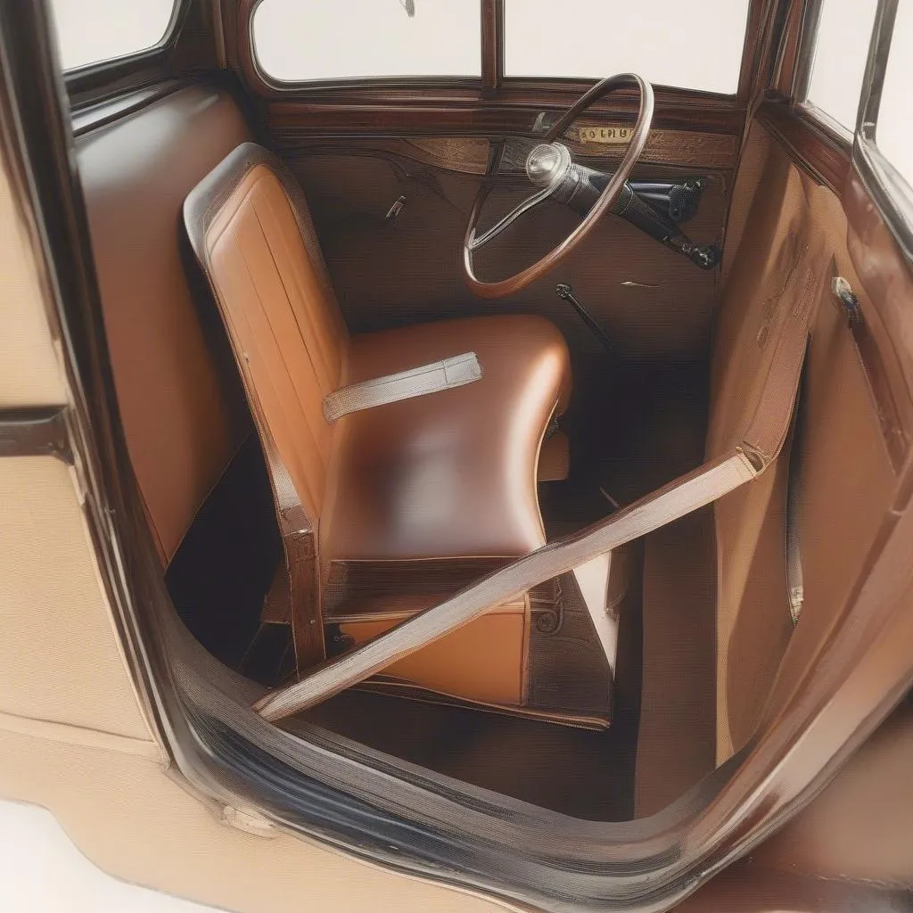 Century car seat interior design, 1920s