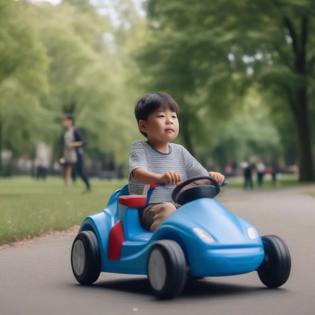 Child Driving Toy Car