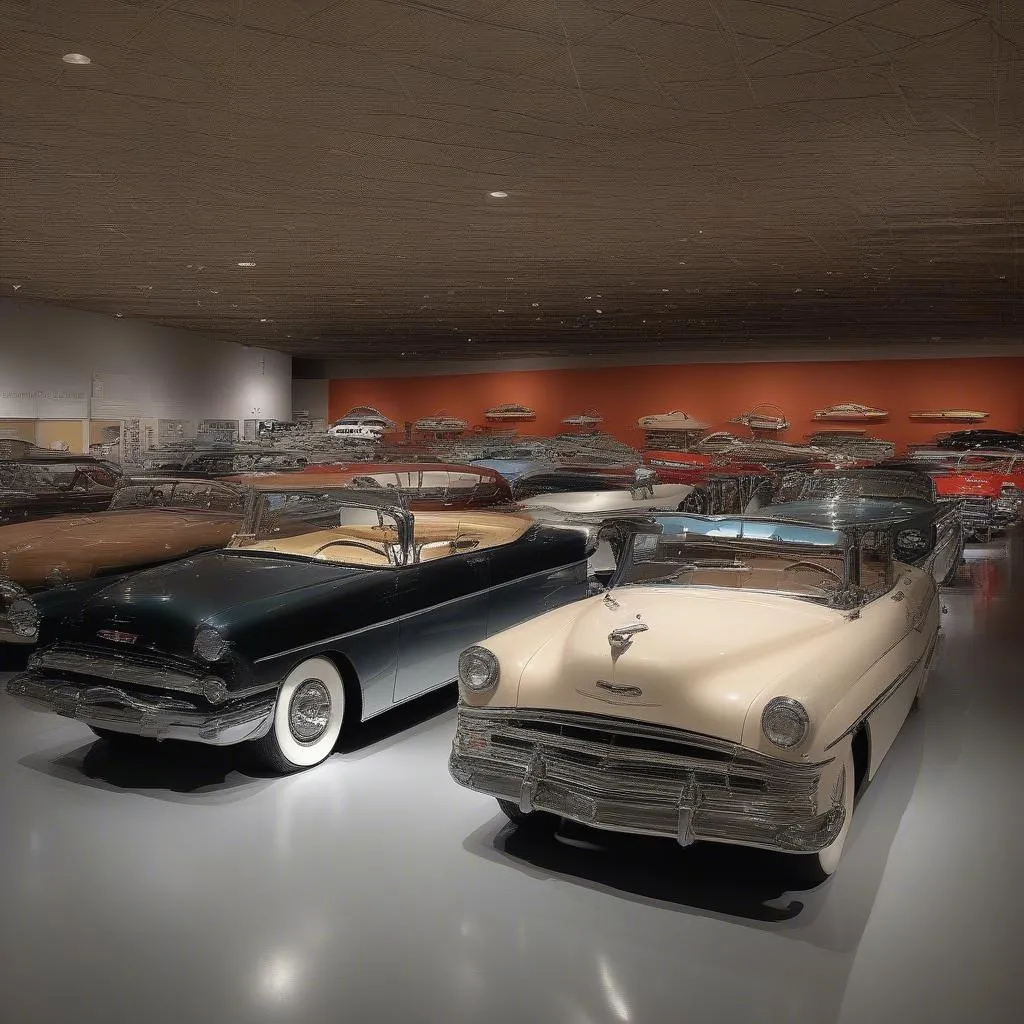 Vintage Automobiles Exhibited in a Cincinnati Museum