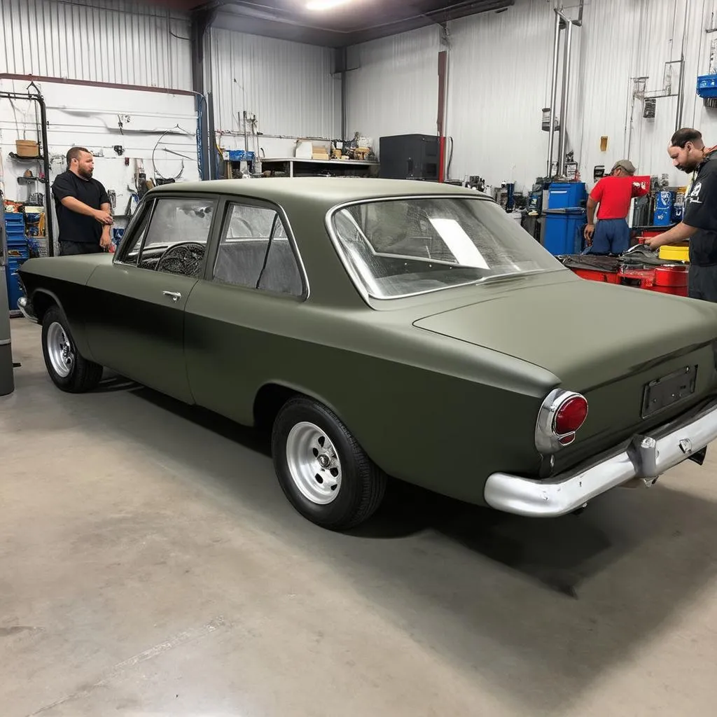 Classic Car Getting Painted