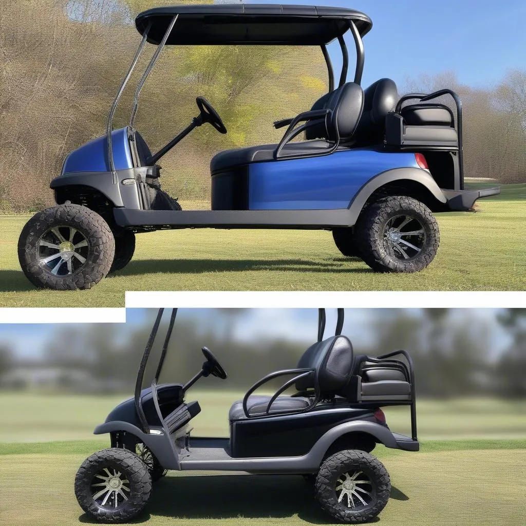 Club Car Before and After Lift Kit