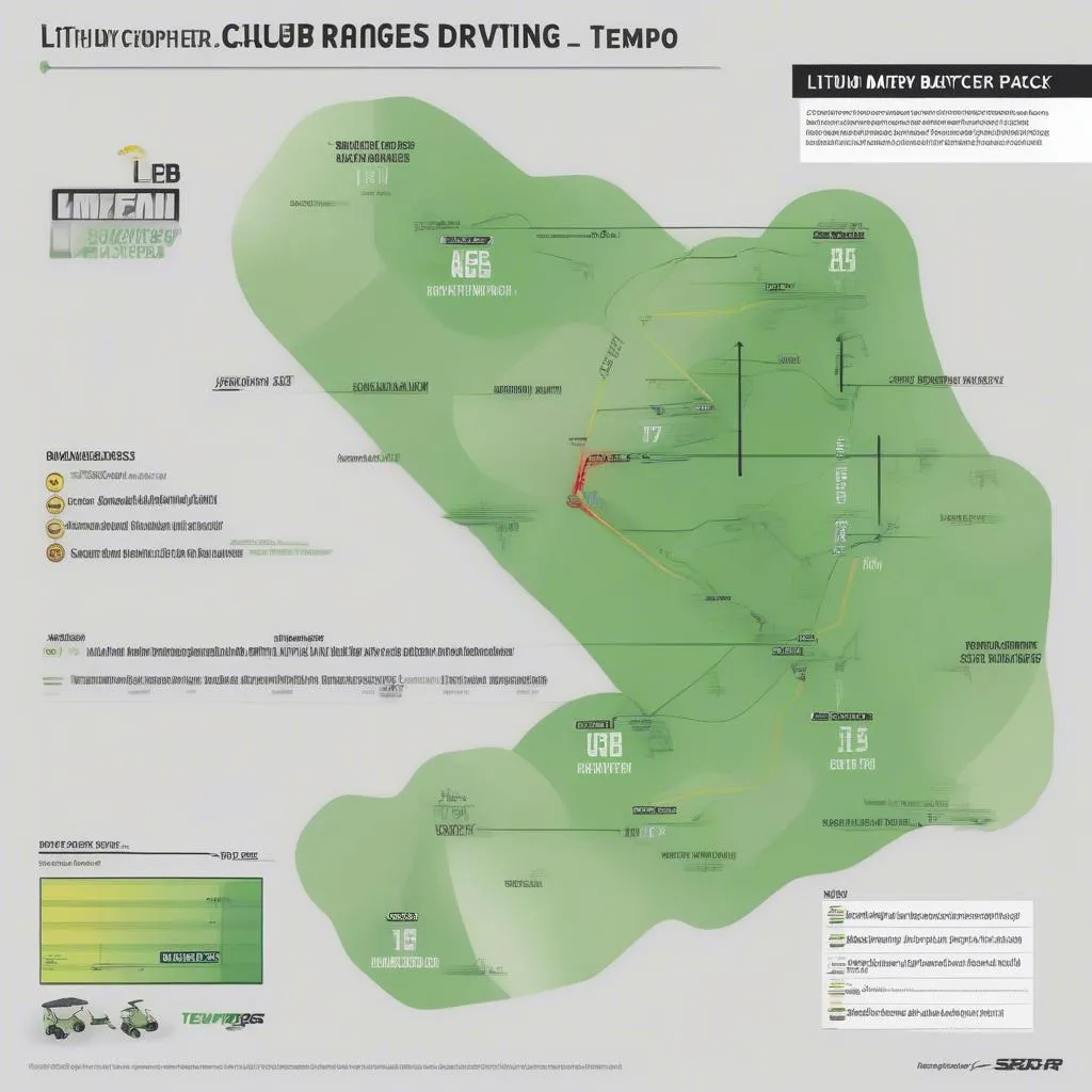 Lithium-ion battery range chart for Club Car Tempo