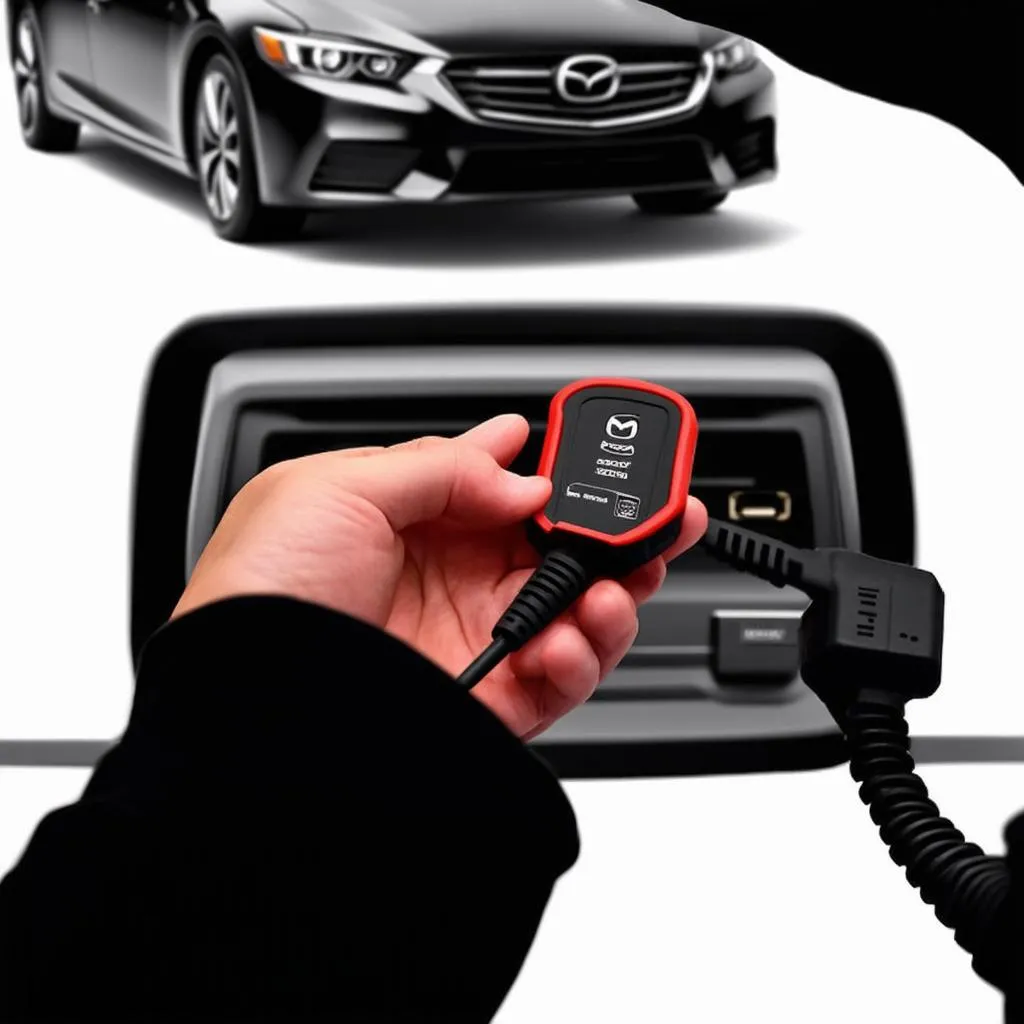 Code Reader Connected to OBD Port