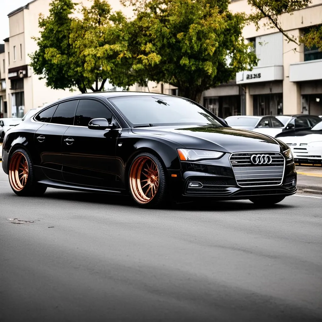 Black Car With Copper Wheels