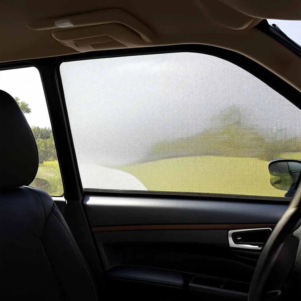 Custom car shades viewed from inside the car