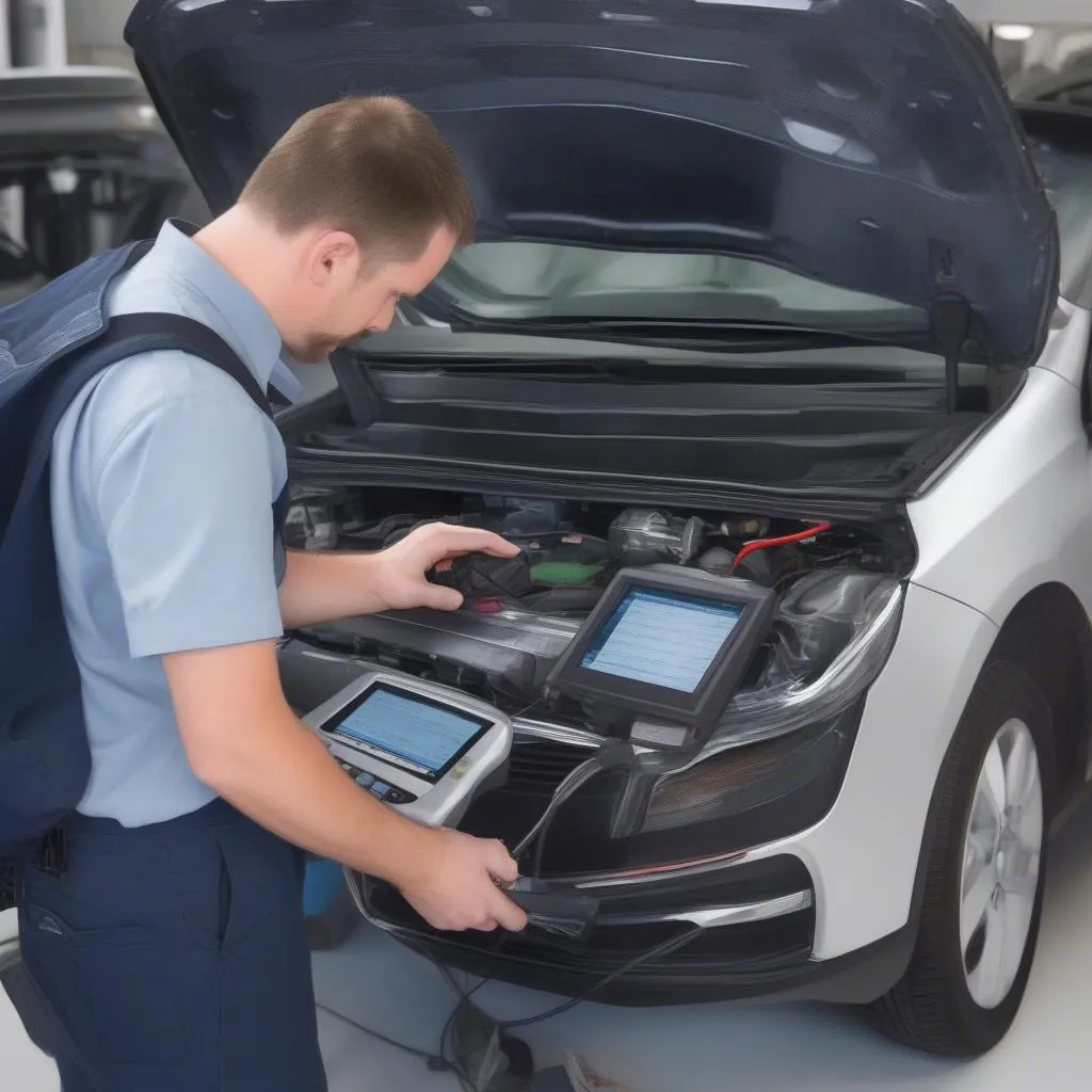 Dealer Scanner Used for Engine Diagnostics