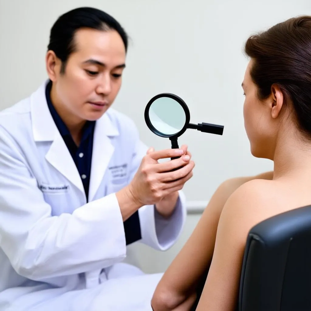 Dermatologist Examining Patient