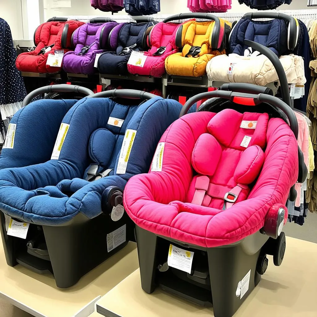 car seat footmuffs display