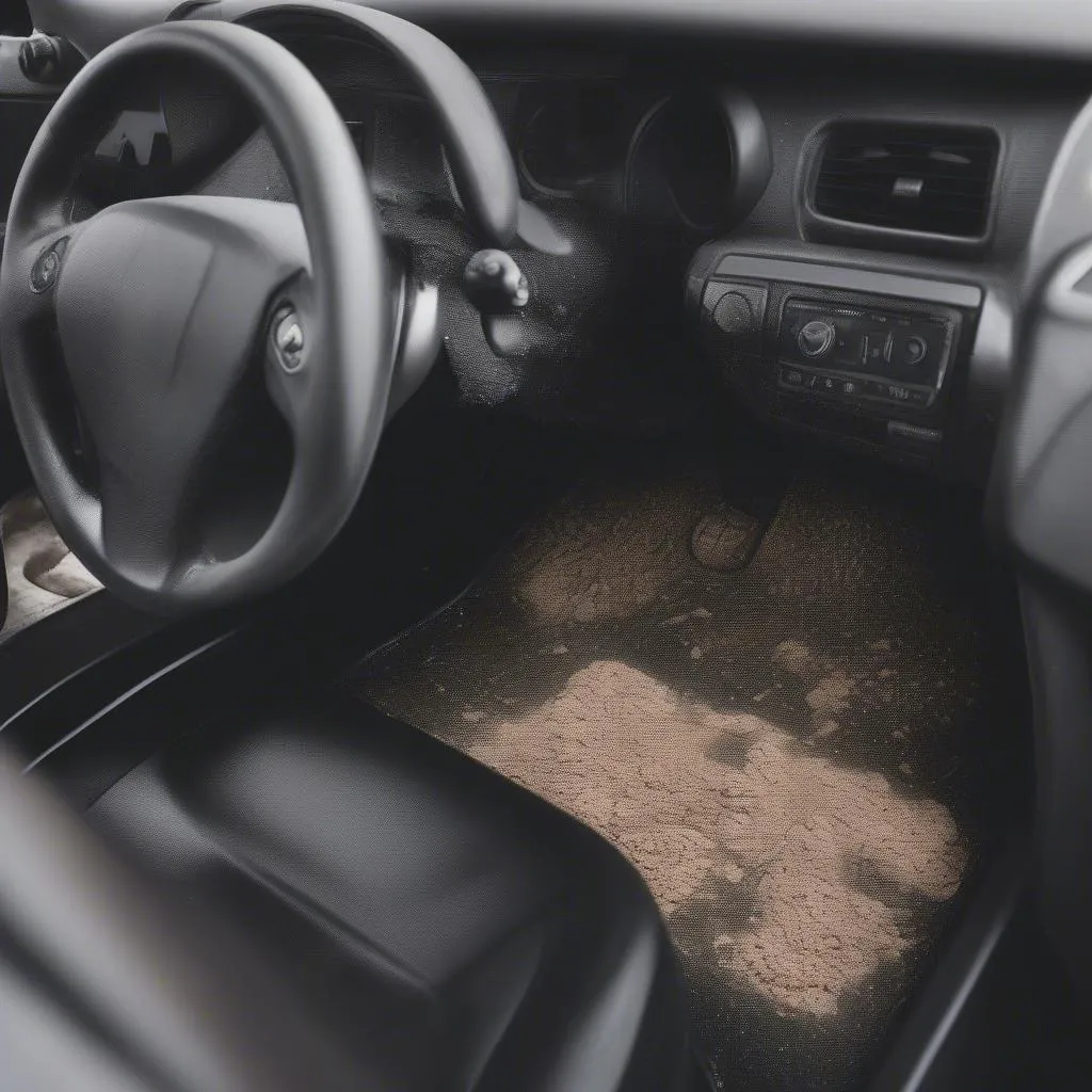 dirty car floor mats