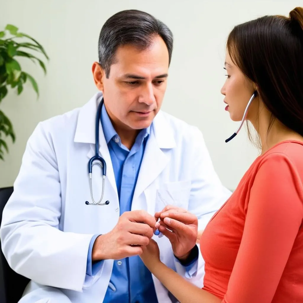 doctor examining patient