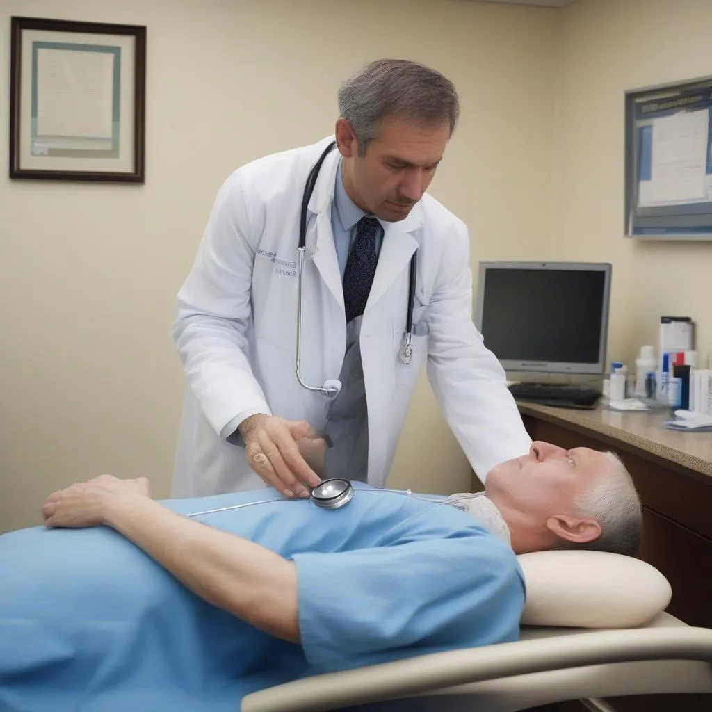 Doctor examining patient