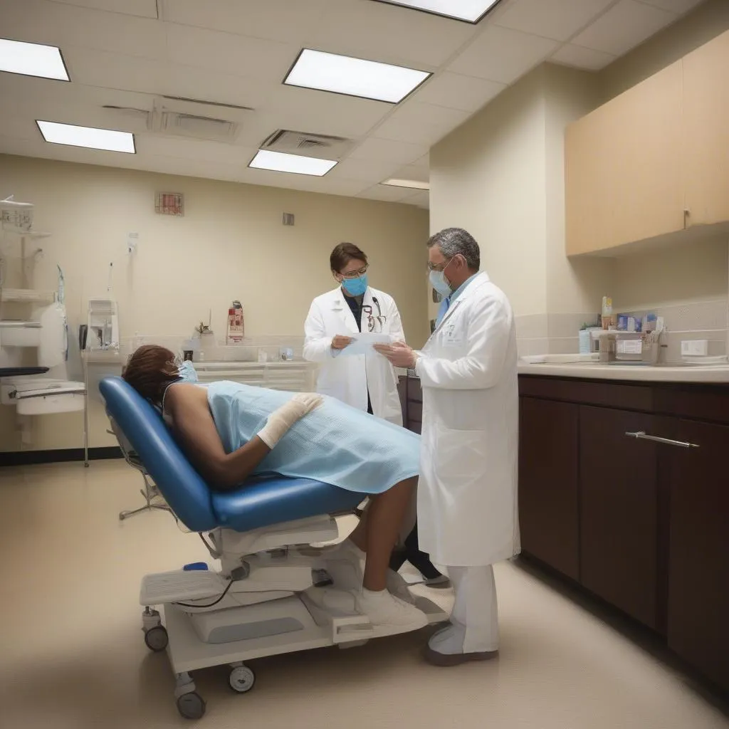 Doctor examining patient