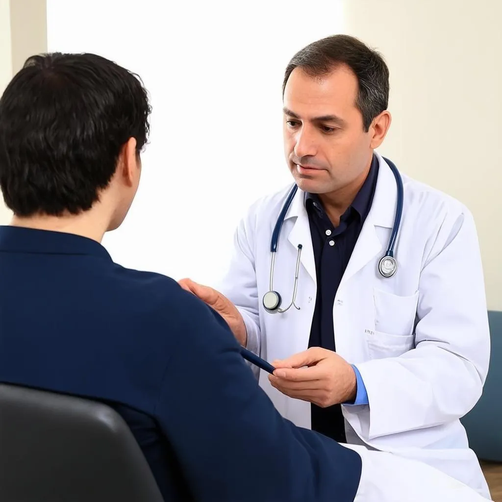 doctor examining patient vertigo