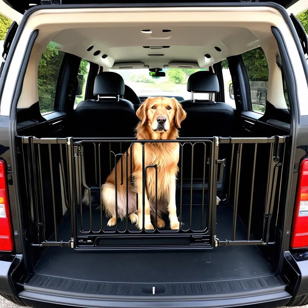 Dog Gate Installed in SUV