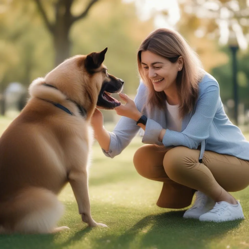 Owner Checking Dog's Ears