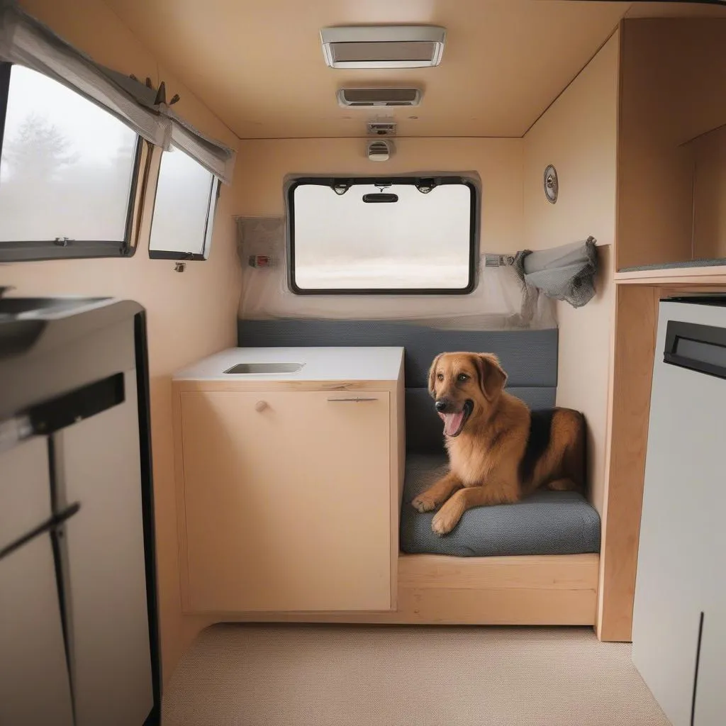 Dog trailer interior