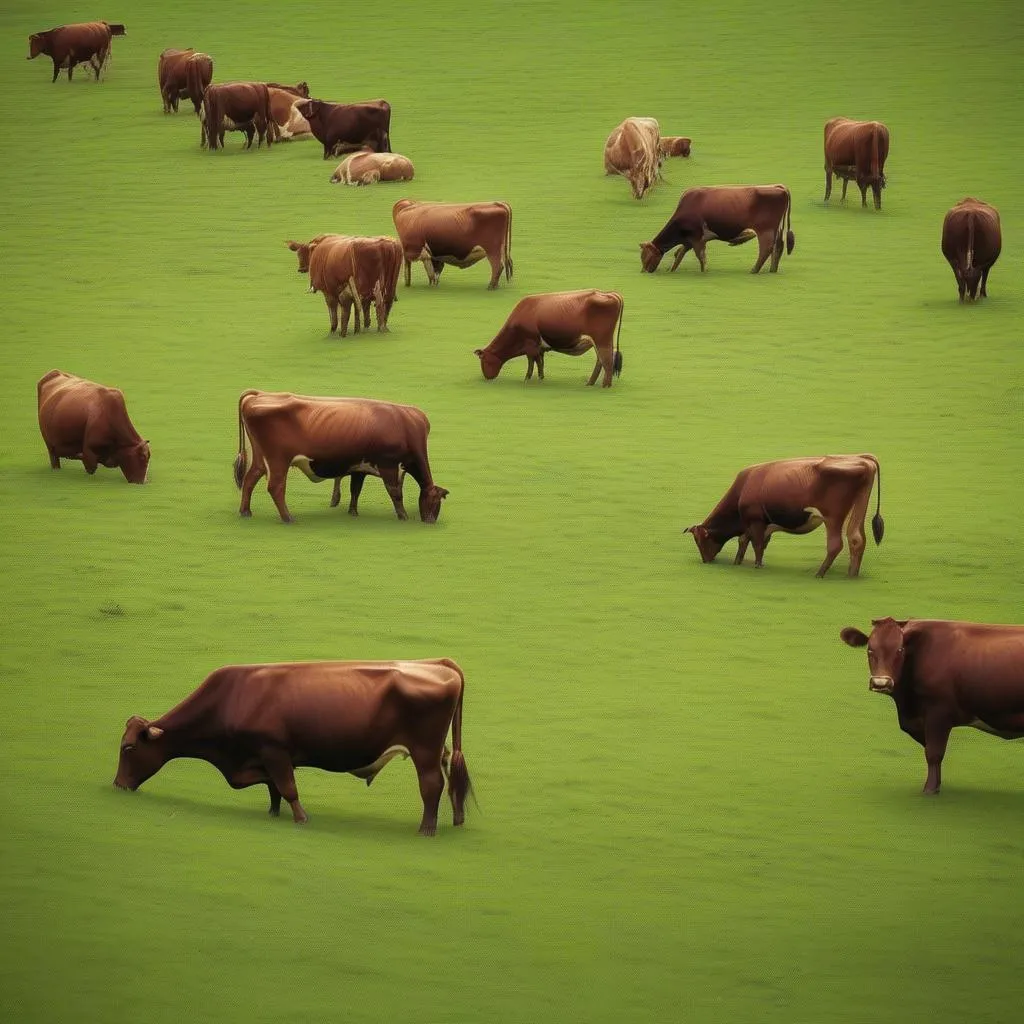 Cattle Grazing in a Pasture