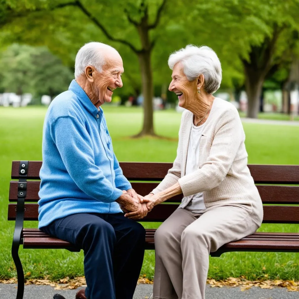 Happy elderly couple