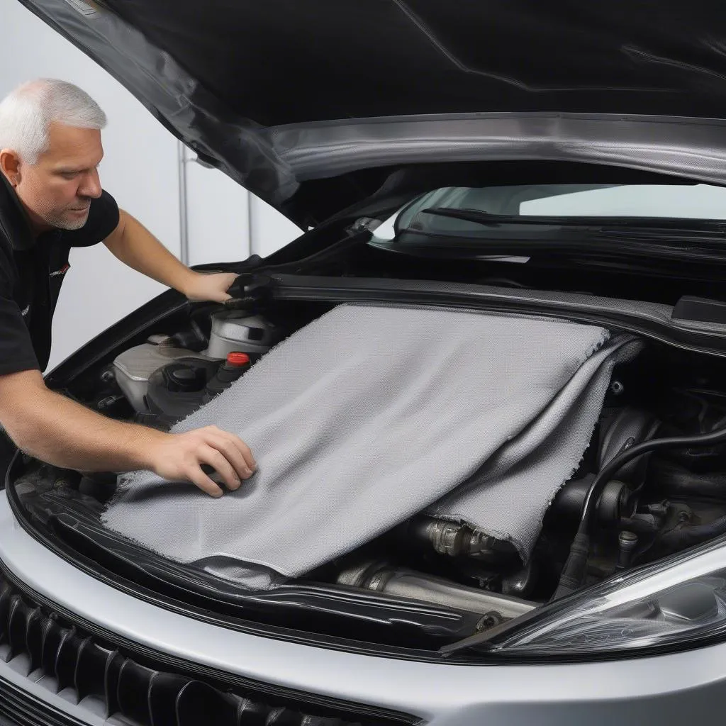 Car Engine Blanket Installation