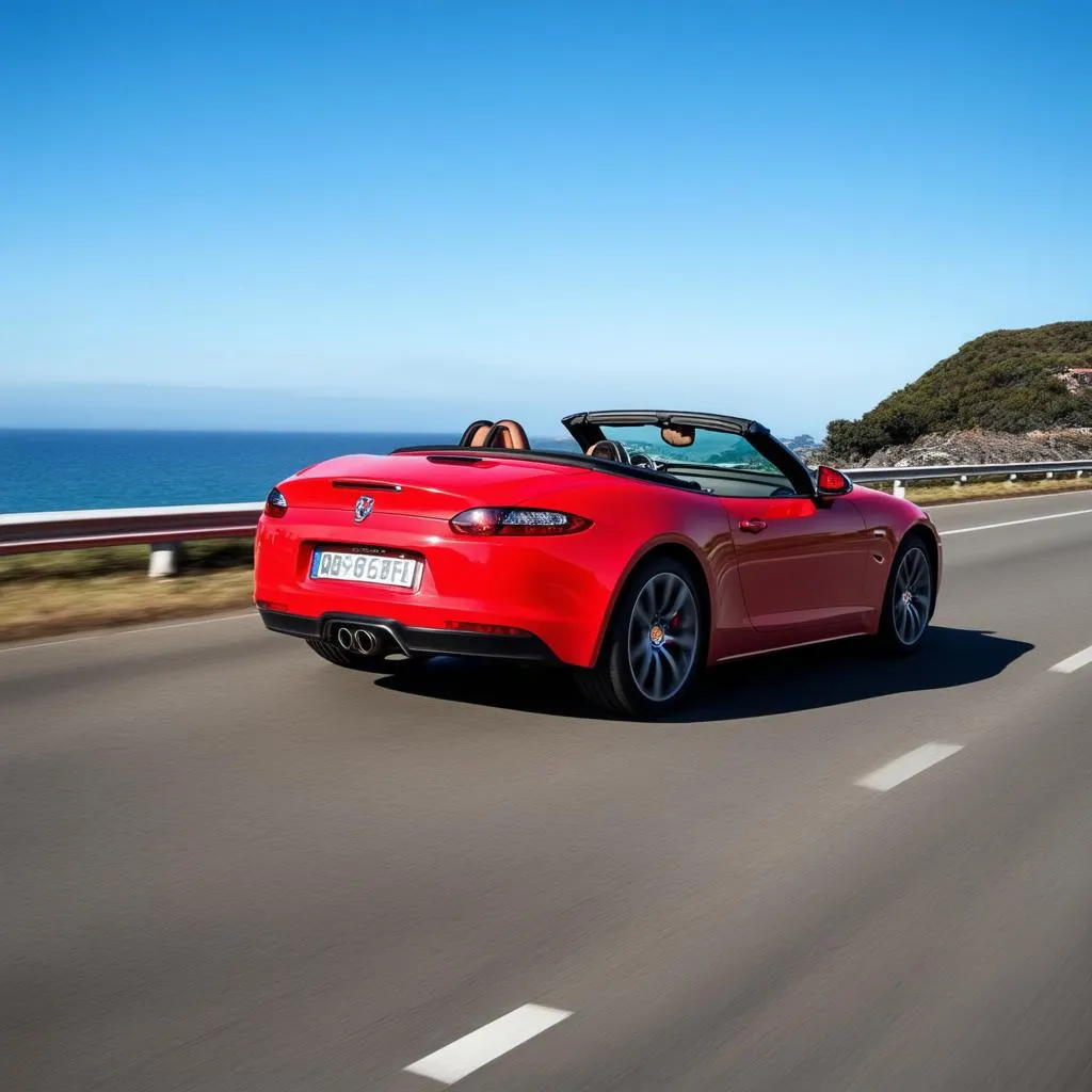 Sports Car on Pacific Coast Highway