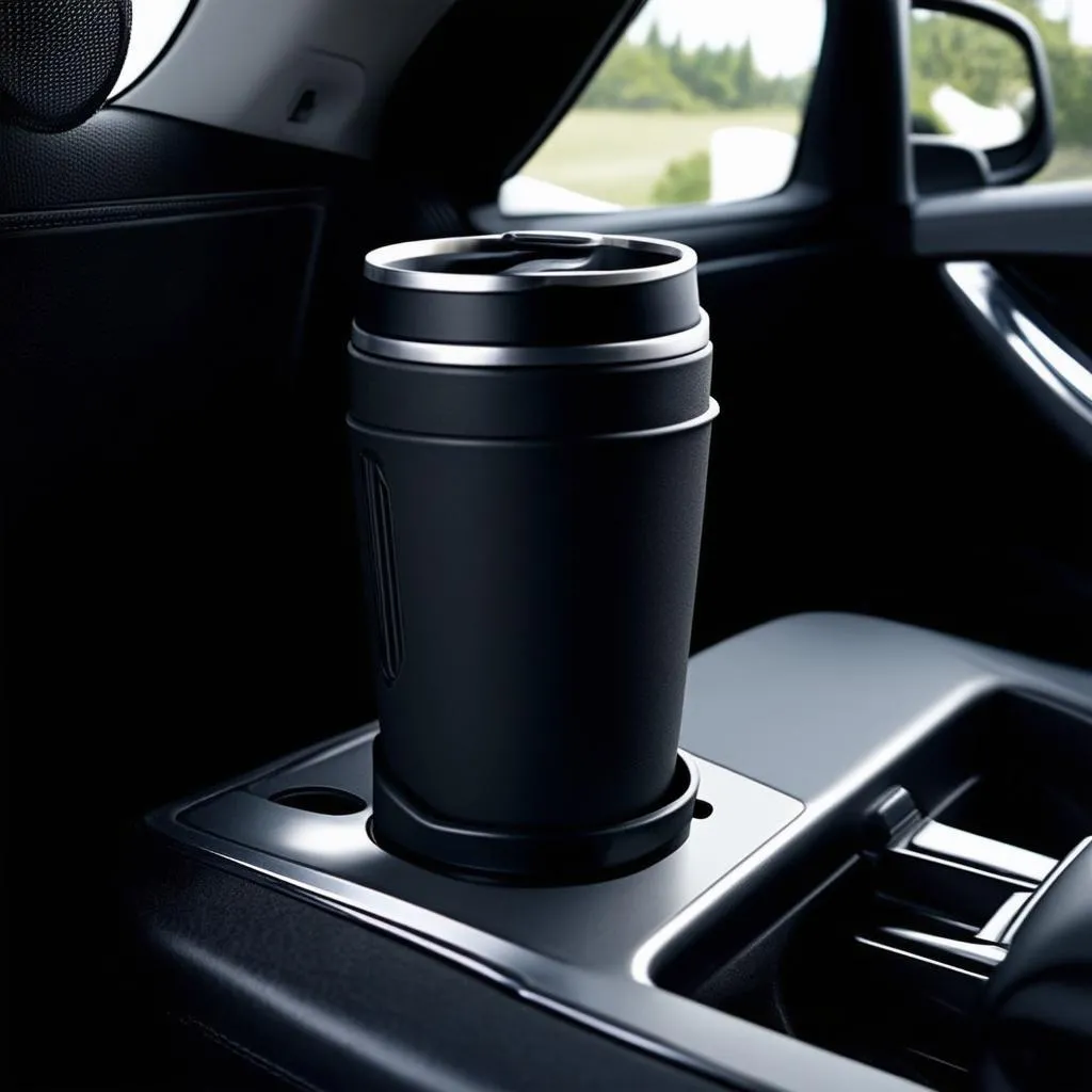 Expandable cup holder in car