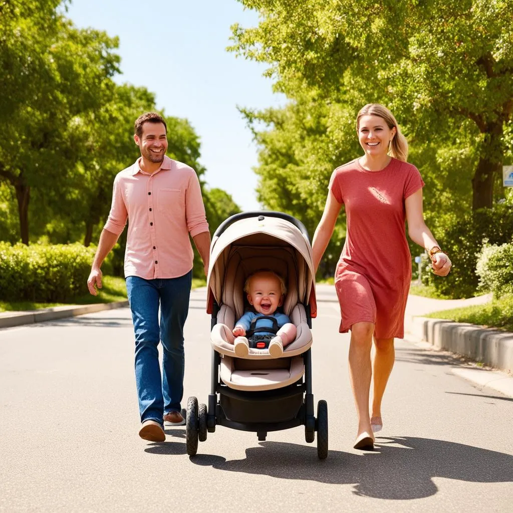 Family Using City Select Stroller