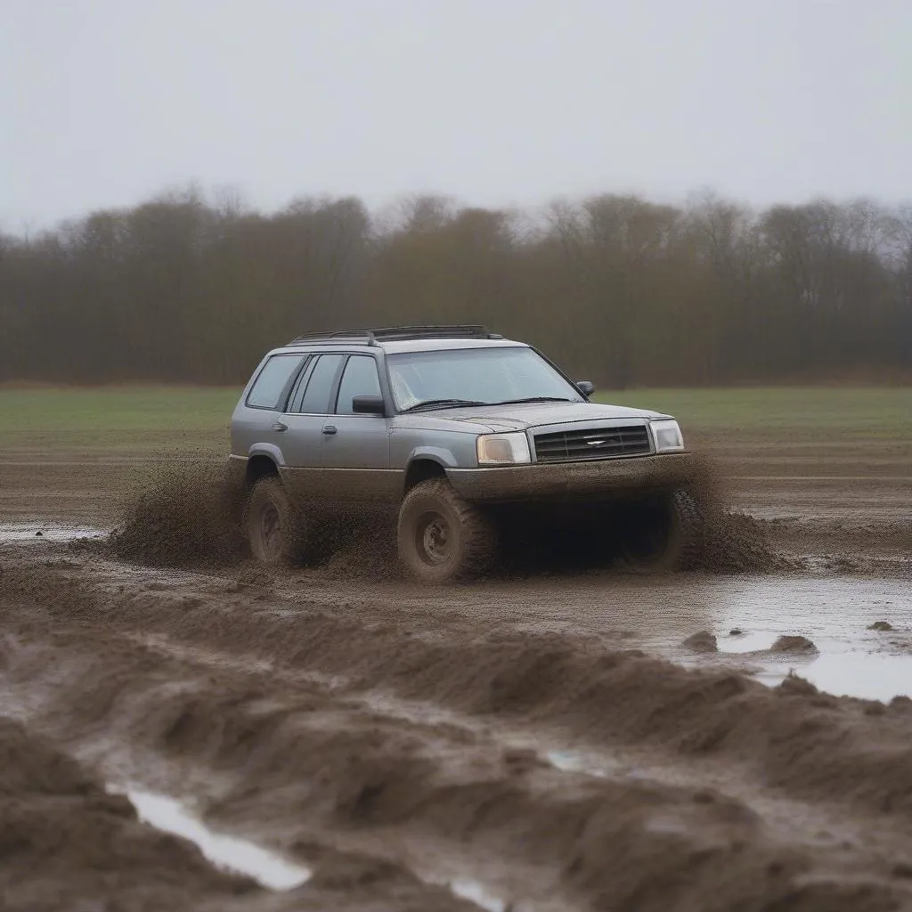 Fat tires on a car